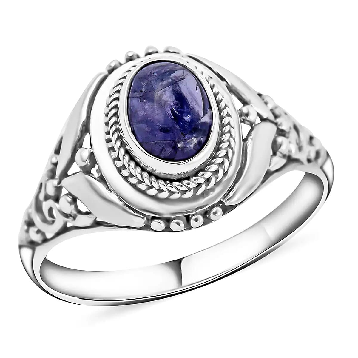 Mother’s Day Gift Bali Legacy Tanzanite Solitaire Ring in Sterling Silver Ring, Tanzanite Jewelry, Gifts For Her 1.50 ctw {Size 5.0) image number 0