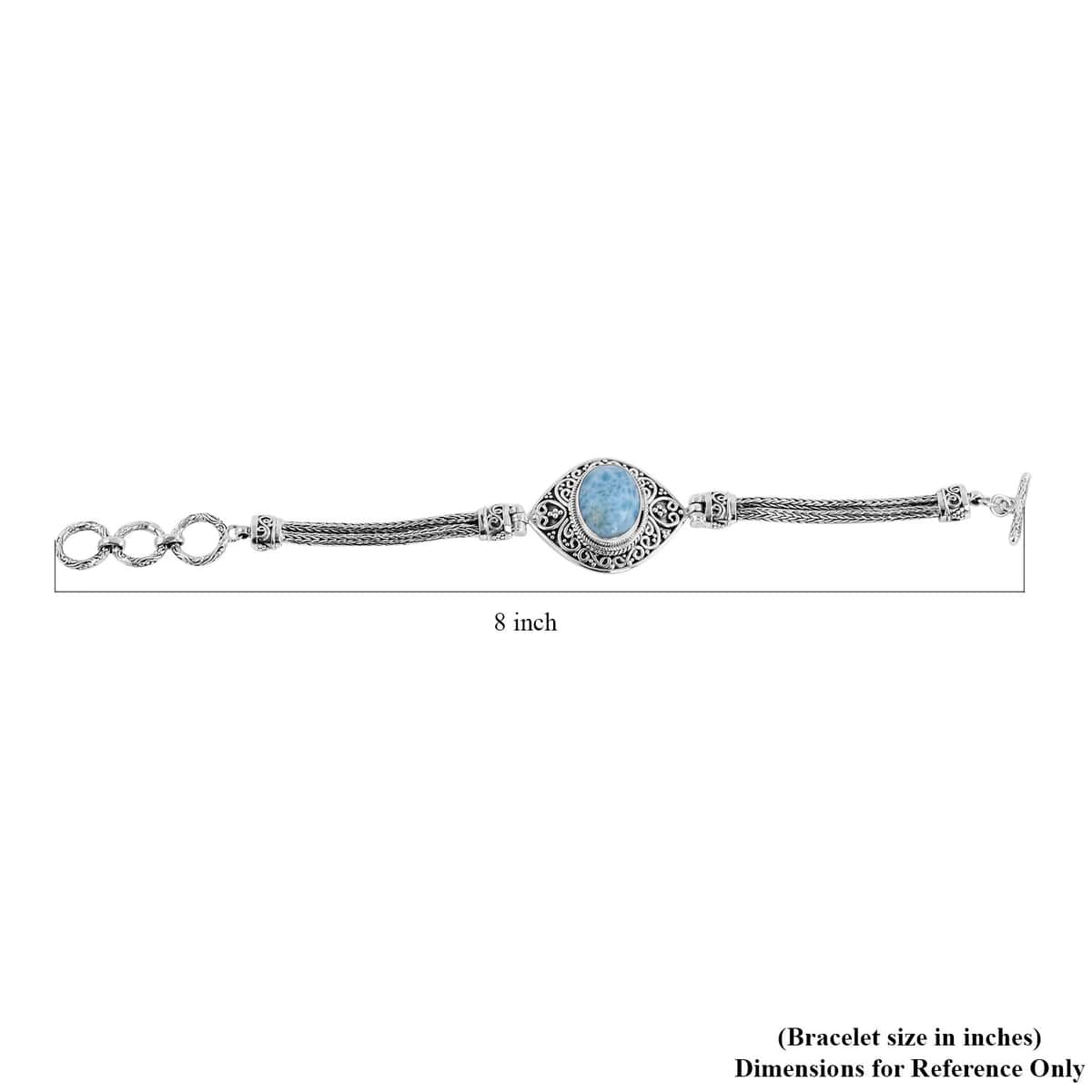 BALI LEGACY Larimar Bracelet in Sterling Silver (7.50 In) 28 Grams 12.50 ctw image number 4