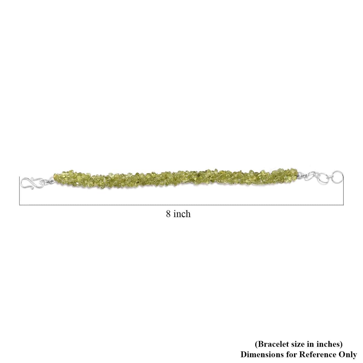 Peridot Chips Twisted Bracelet in Platinum Over Sterling Silver (7.25 In) 71.15 ctw image number 4