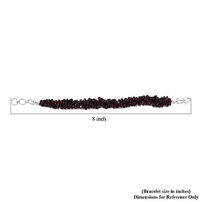Mozambique Garnet Chips Twisted Bracelet in Platinum Over Sterling Silver (7.25 In) 119.60 ctw