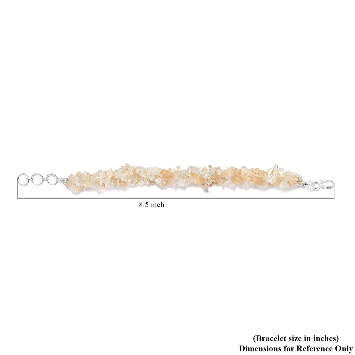 Brazilian Citrine Chips Twisted Bracelet in Platinum Over Sterling Silver (7.25 In) 105.30 ctw image number 4
