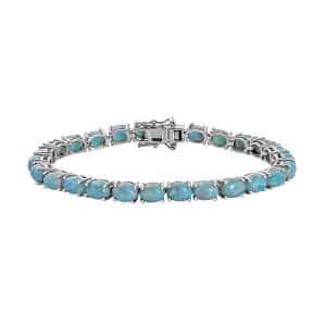 Larimar Bracelet in Platinum Over Sterling Silver, Silver Tennis Bracelet, Wedding, Anniversary Gift for Her (6.50 In) 19.75 ctw