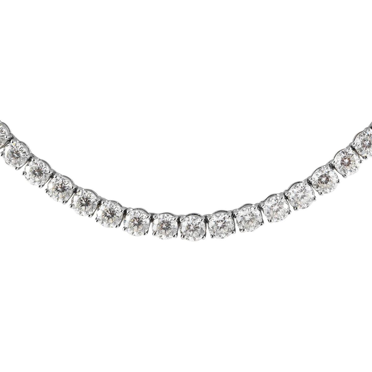 100 Facet Moissanite Necklace in Platinum Over Sterling Silver, Tennis Necklace 35.85 ctw (18 Inches) image number 0