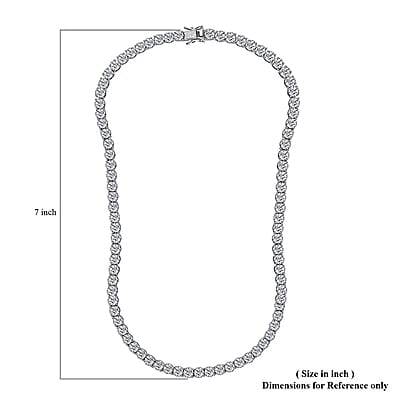 D'Joy 100 Facet Moissanite 35.85 ctw Tennis Necklace in Platinum Over Sterling Silver 18 Inches