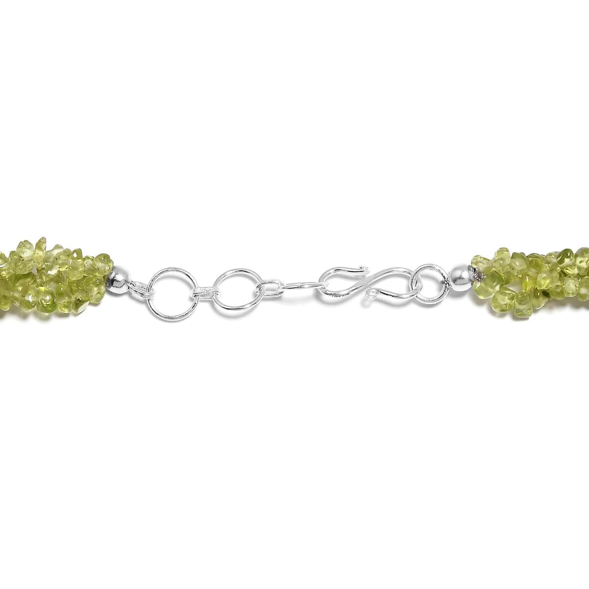 Multi Gemstone Chips Twisted Necklace 20 Inches in Platinum Over Sterling Silver 297.80 ctw image number 4