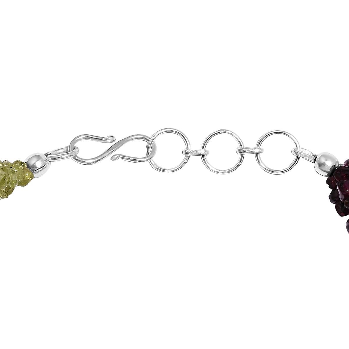 Multi Gemstone Chips Twisted Bracelet in Platinum Over Sterling Silver (7.25 In) 91.00 ctw image number 3