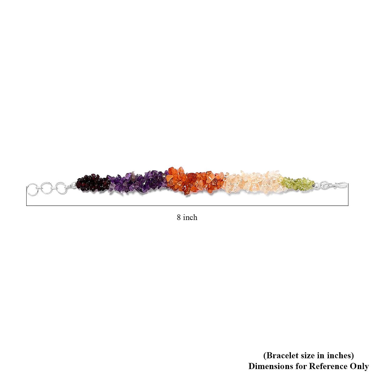 Multi Gemstone Chips Twisted Bracelet in Platinum Over Sterling Silver (7.25 In) 91.00 ctw image number 4