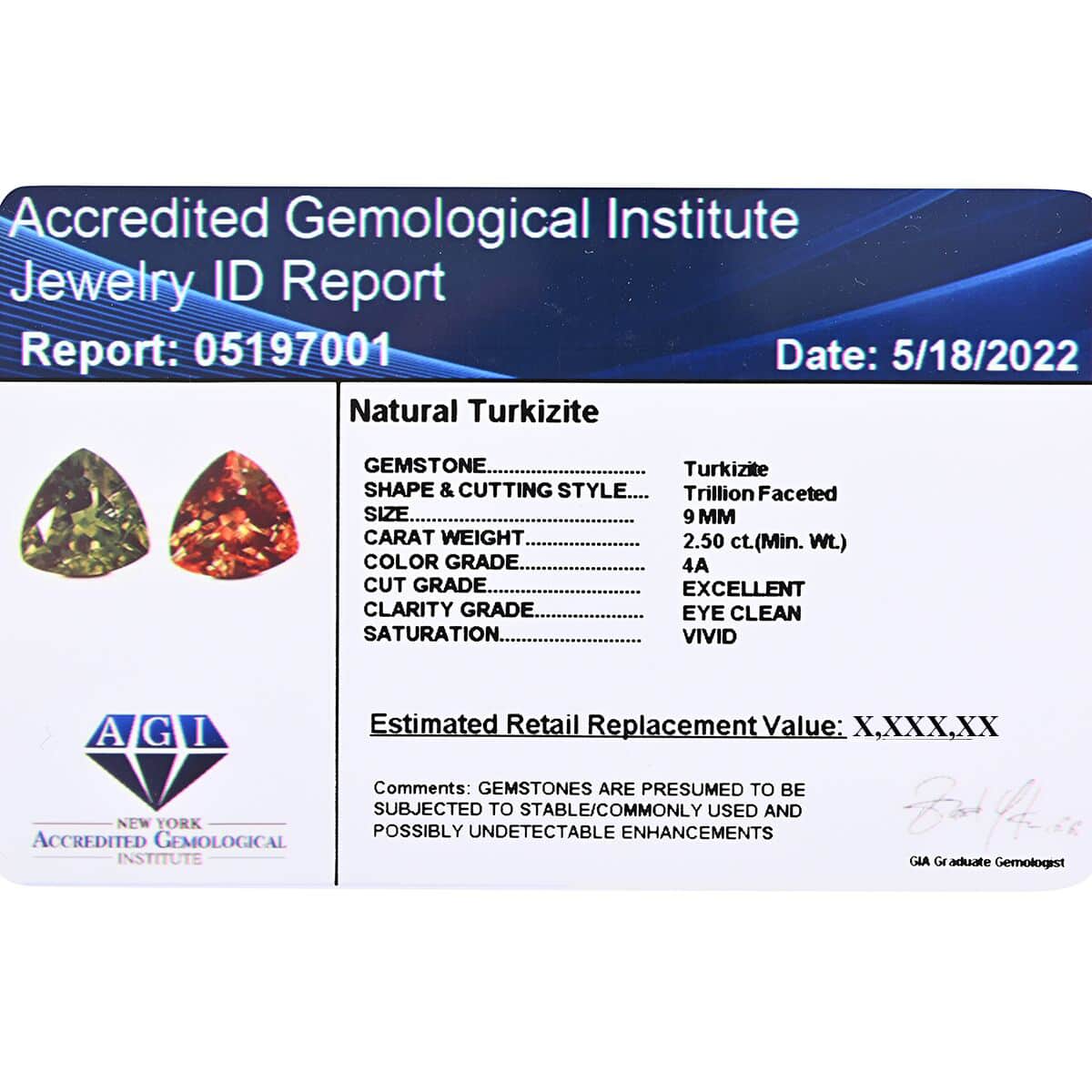 Certified AAAA Turkizite (Trl 9 mm) 2.50 ctw image number 4