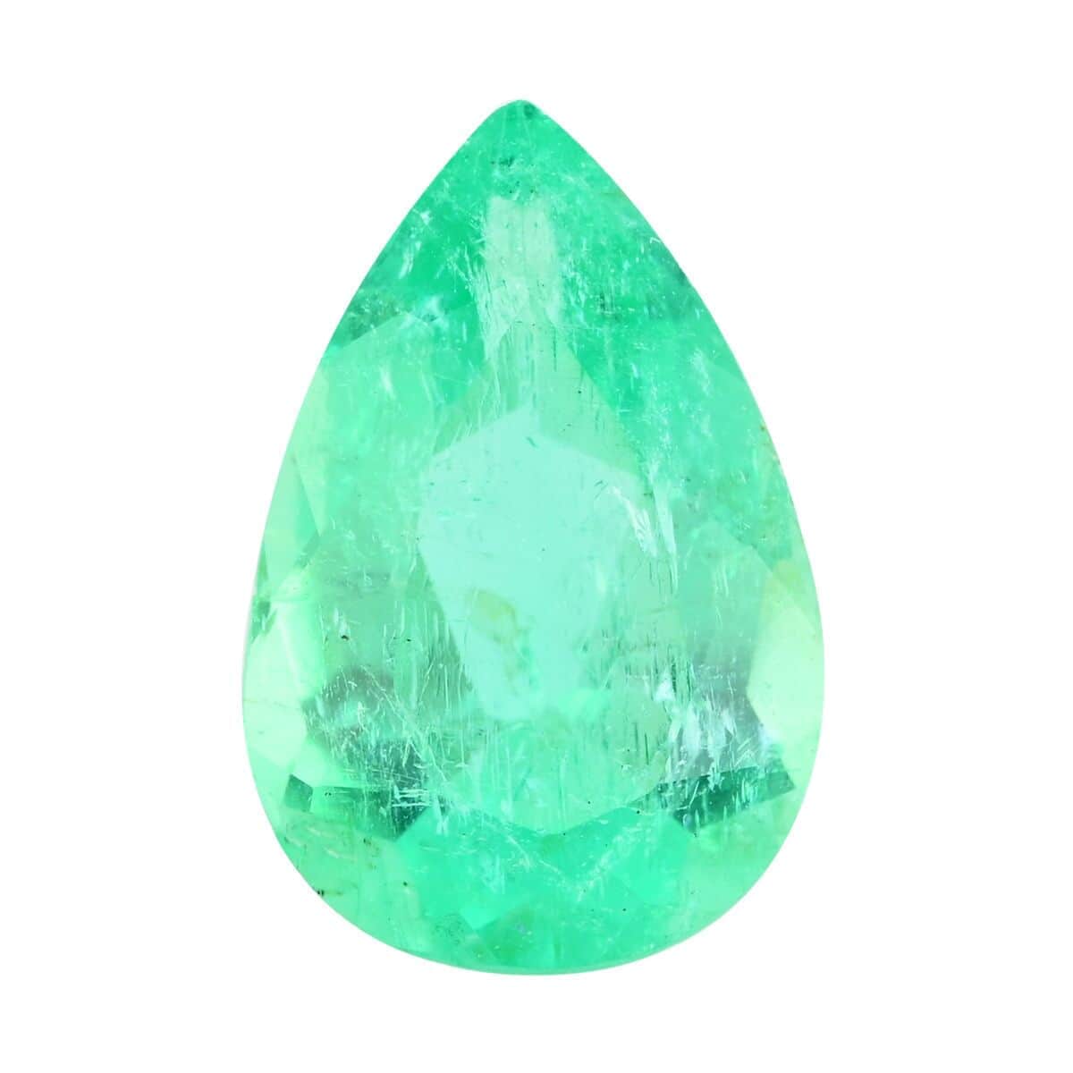 Certified AAAA Boyaca Colombian Emerald (Pear Free Size) 2.00 ctw image number 0