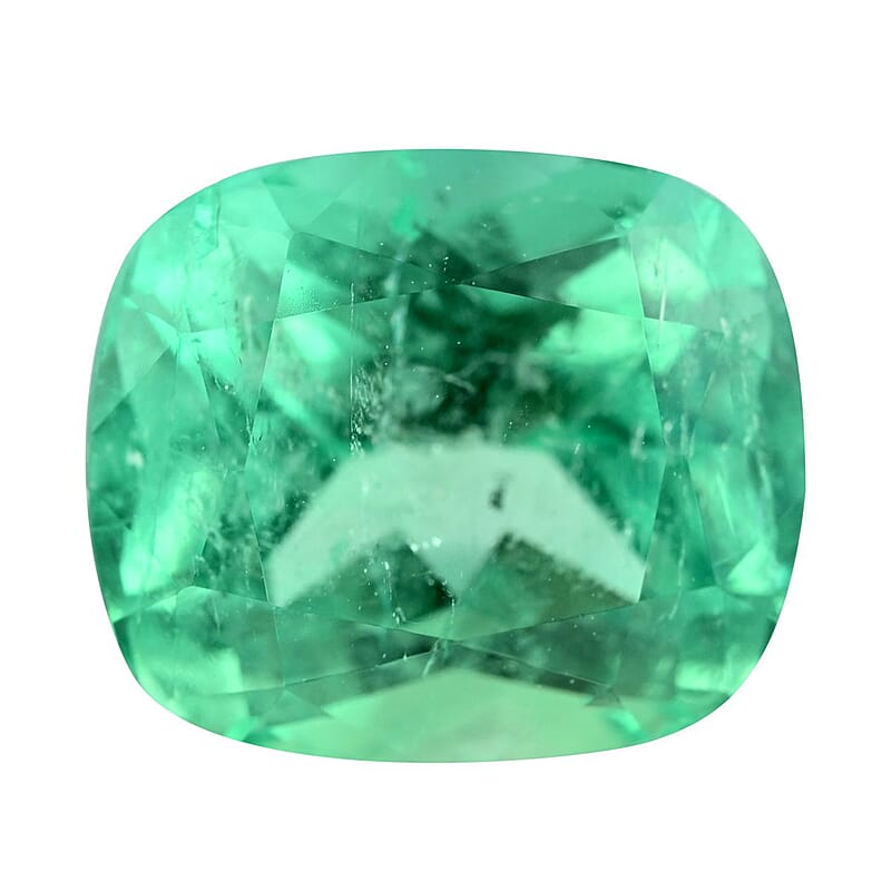 Certified and Appraised AAAA Boyaca Colombian Emerald (Cush Free Size) 1.00 ctw