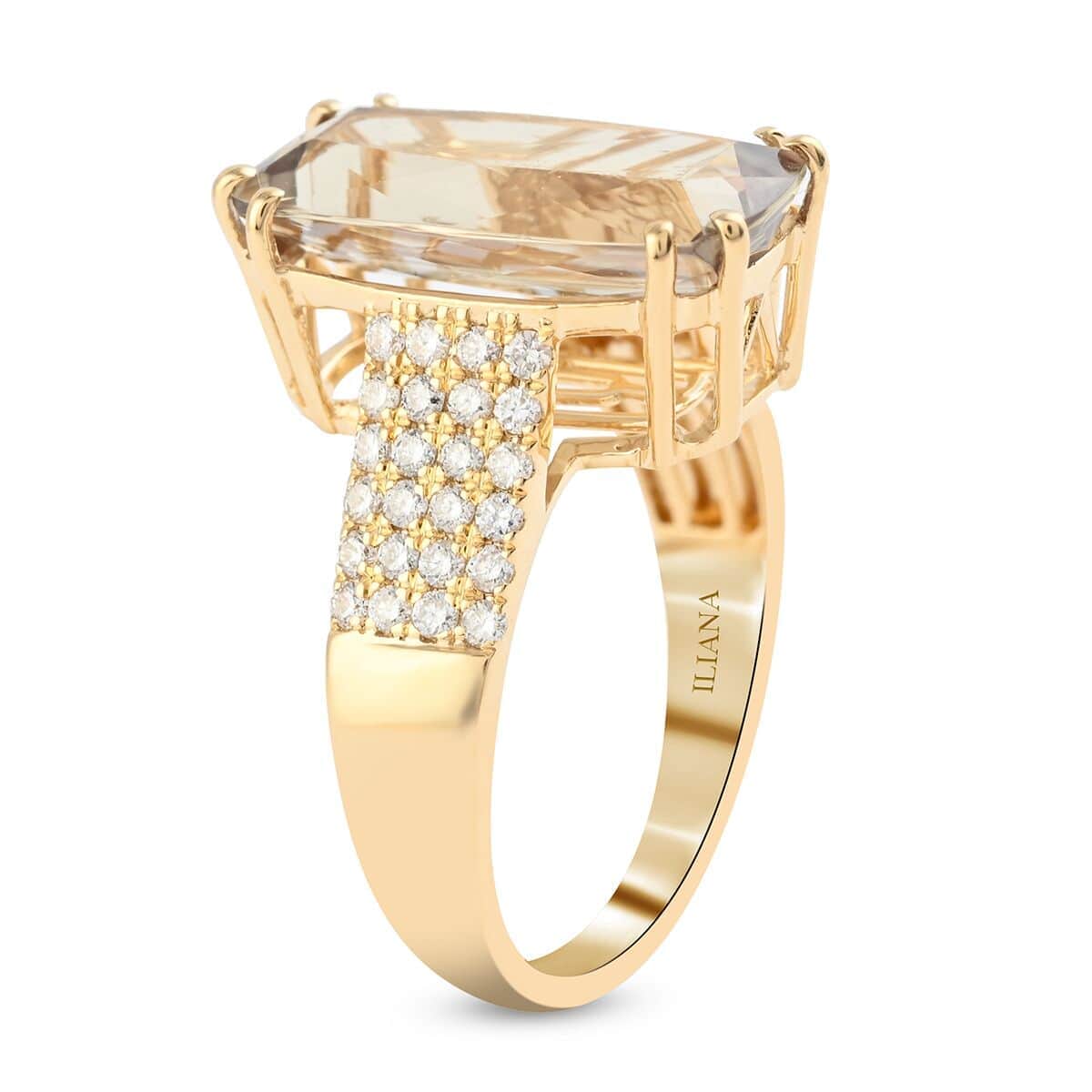 Certified & Appraised Iliana 18K Yellow Gold AAA Turkizite and G-H SI Diamond Ring (Size 7.0) 5.10 ctw image number 2