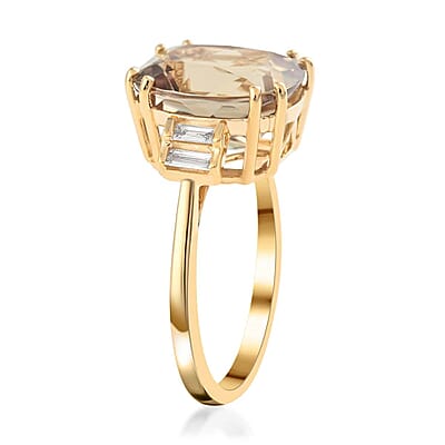 Certified and Appraised Iliana 18K Yellow Gold AAA Turkizite and G-H SI Diamond Ring (Size 6.0) 5.10 ctw