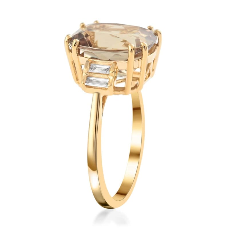 Certified and Appraised Iliana 18K Yellow Gold AAA Turkizite and G-H SI Diamond Ring (Size 6.0) 5.10 ctw