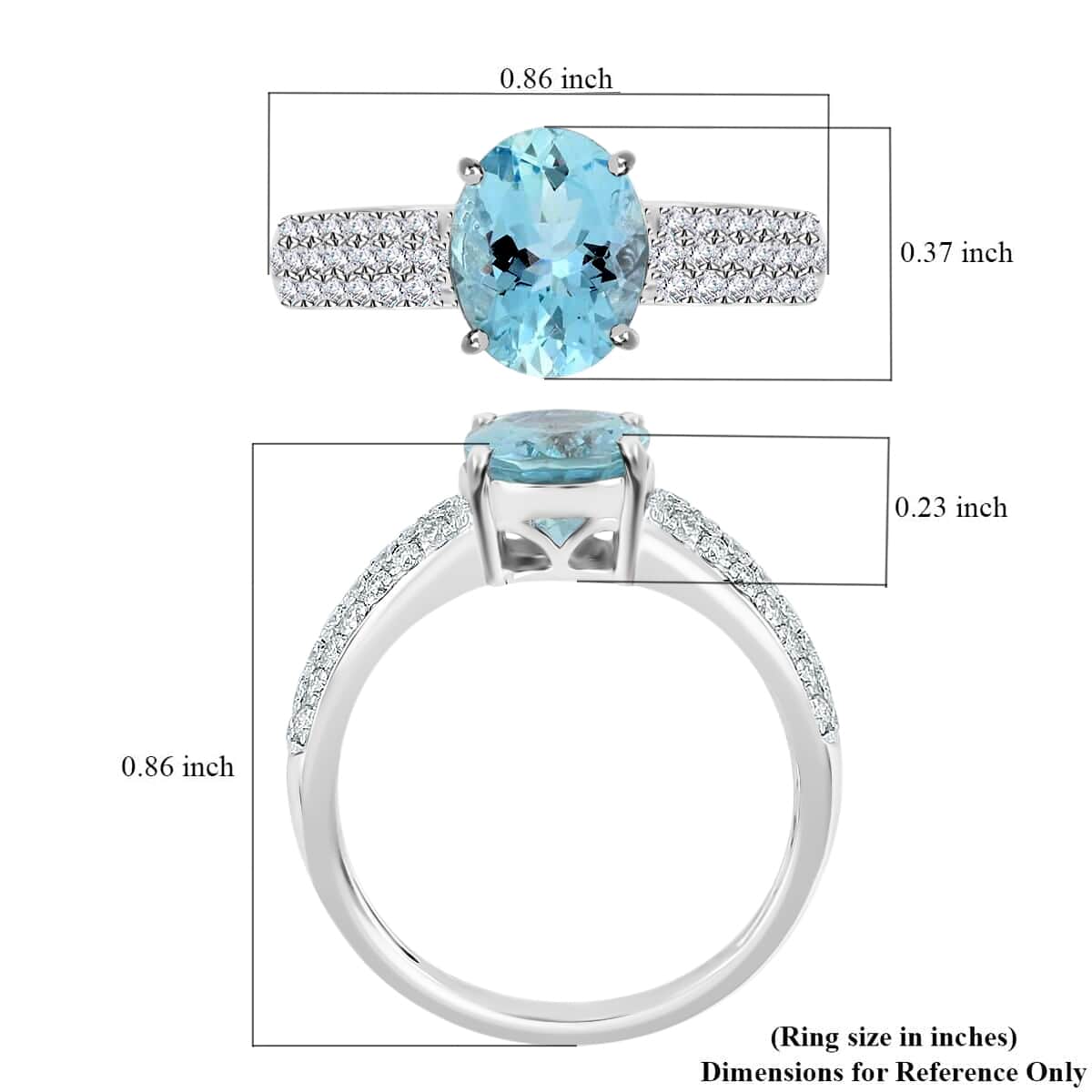 Certified & Appraised ILIANA 18K White Gold AAA Santa Maria Aquamarine and G-H SI Diamond Ring 3.60 Grams 2.00 ctw image number 3