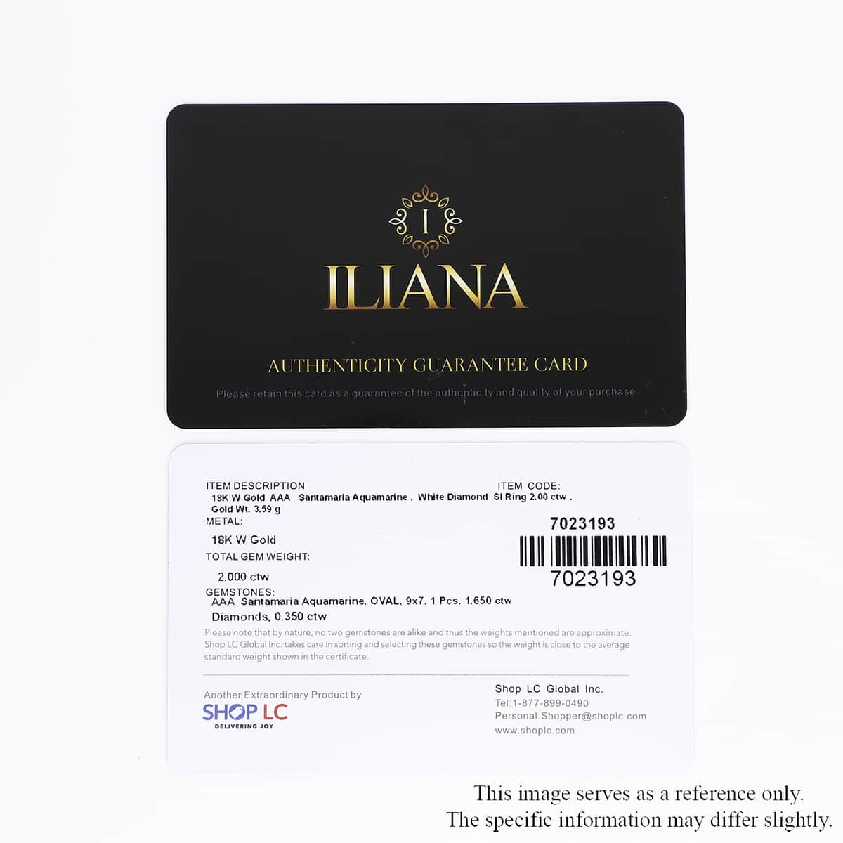 Certified  Iliana 18K White Gold AAA Santa Maria Aquamarine and G-H SI Diamond Ring (Size 6.0) 2.00 ctw image number 6