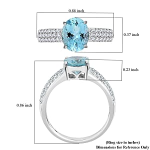 Certified  Iliana 18K White Gold AAA Santa Maria Aquamarine and G-H SI Diamond Ring (Size 10.0) 2.00 ctw