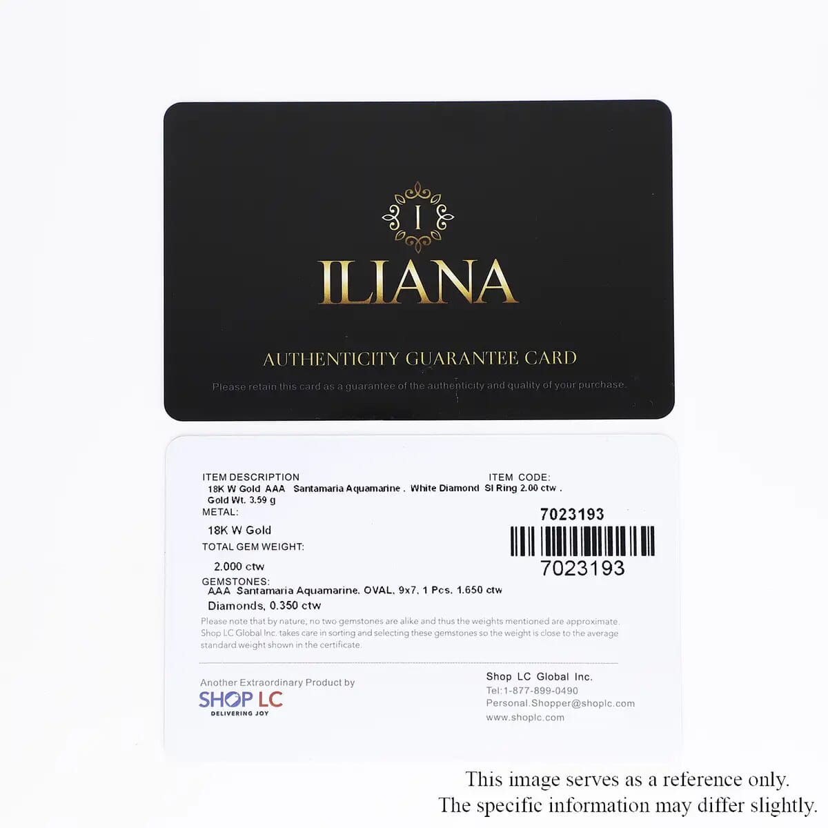 Certified  Iliana 18K White Gold AAA Santa Maria Aquamarine and G-H SI Diamond Ring (Size 10.0) 2.00 ctw image number 5