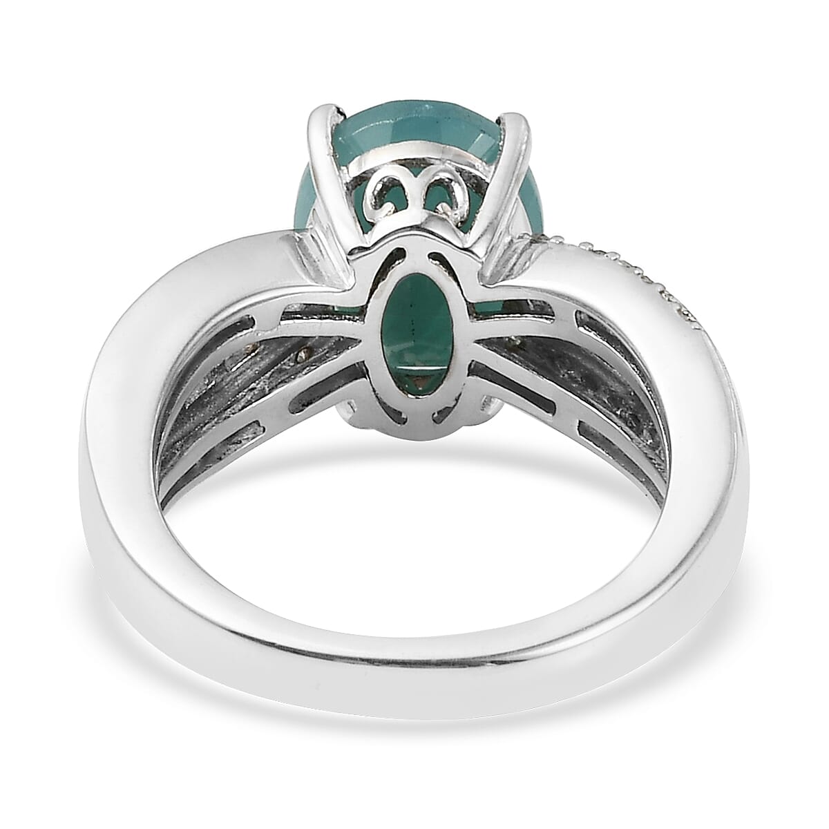 Premium Grandidierite and Diamond Ring in Platinum Over Sterling Silver (Size 7.0) 3.00 ctw image number 4