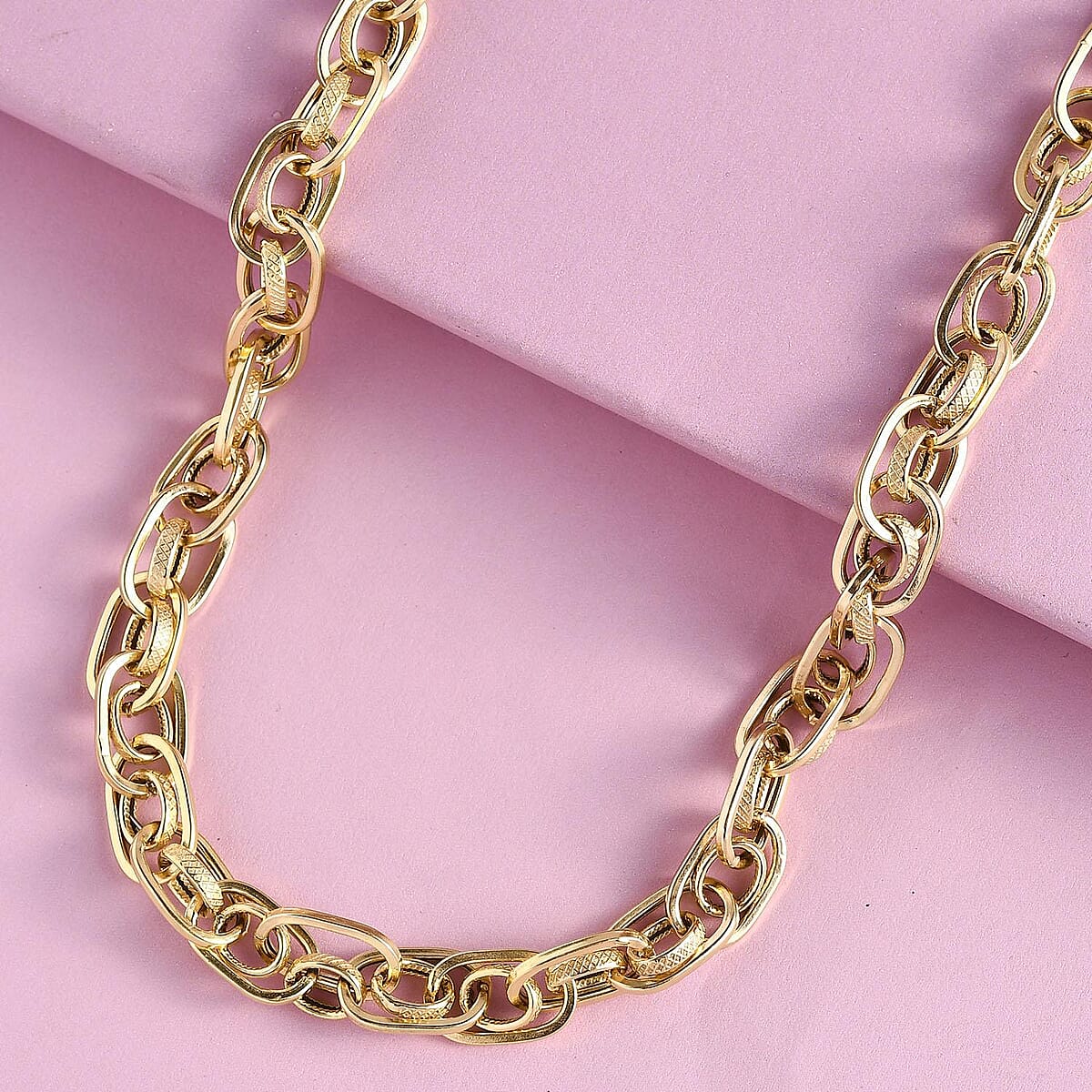 Artisan Crafted 14K Yellow Gold Over Sterling Silver Hollow Necklace 20 Inches 21.50 Grams image number 1