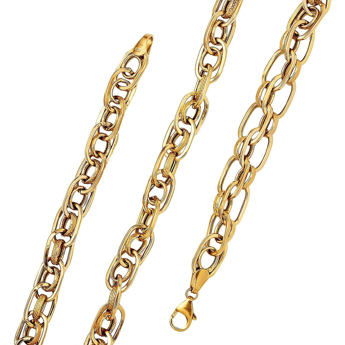 Artisan Crafted 14K Yellow Gold Over Sterling Silver Hollow Necklace 20 Inches 21.50 Grams image number 3