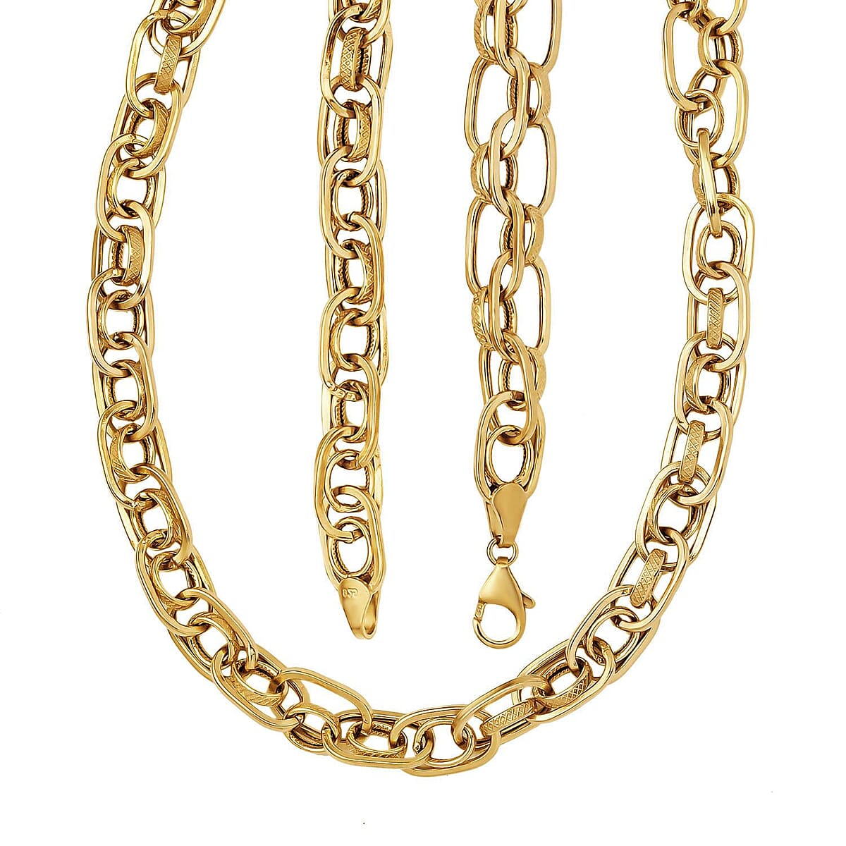 Artisan Crafted 14K Yellow Gold Over Sterling Silver Hollow Necklace 20 Inches 21.50 Grams image number 5