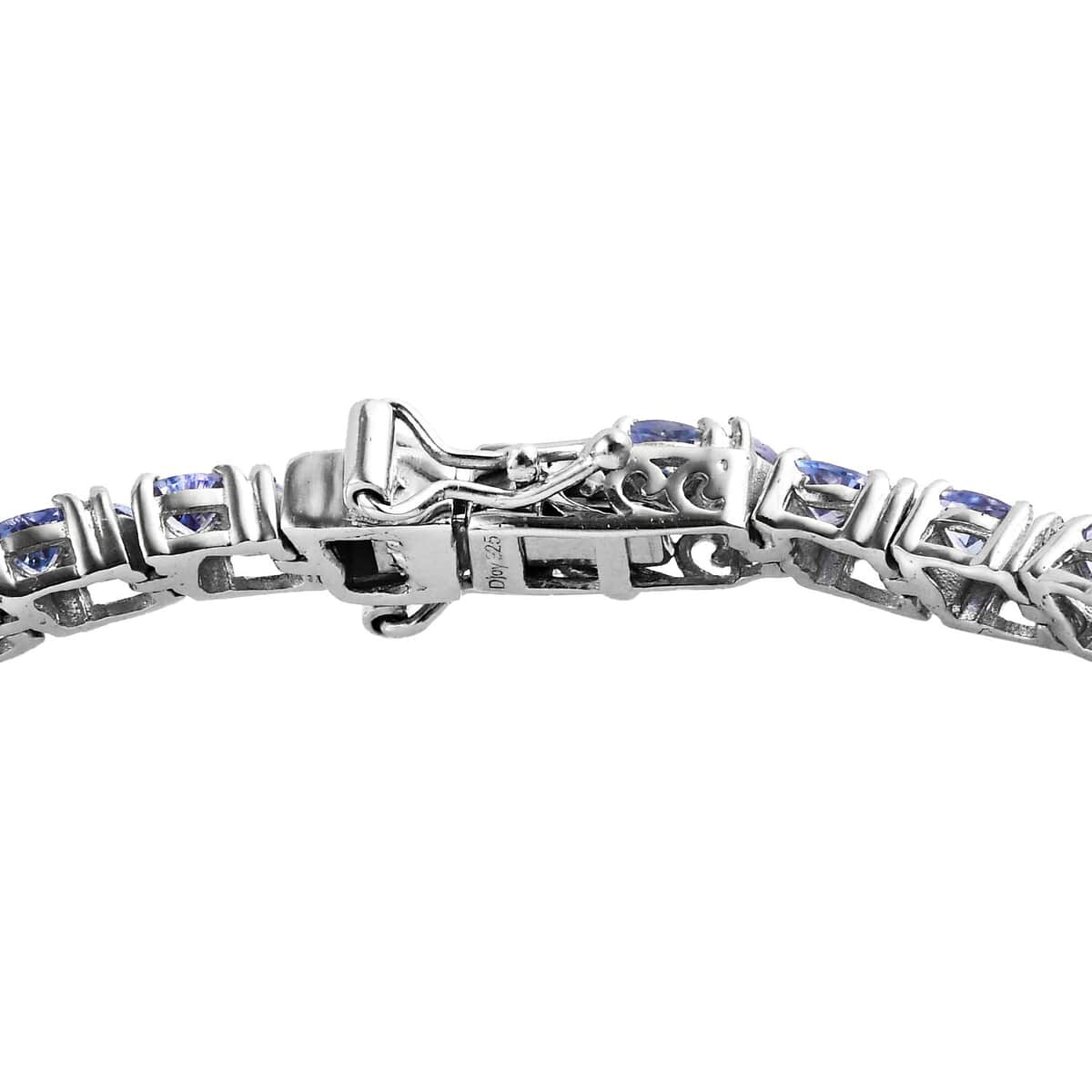 Tanzanite Tennis Bracelet in Platinum Over Sterling Silver (7.25 In) 7.00 ctw image number 3