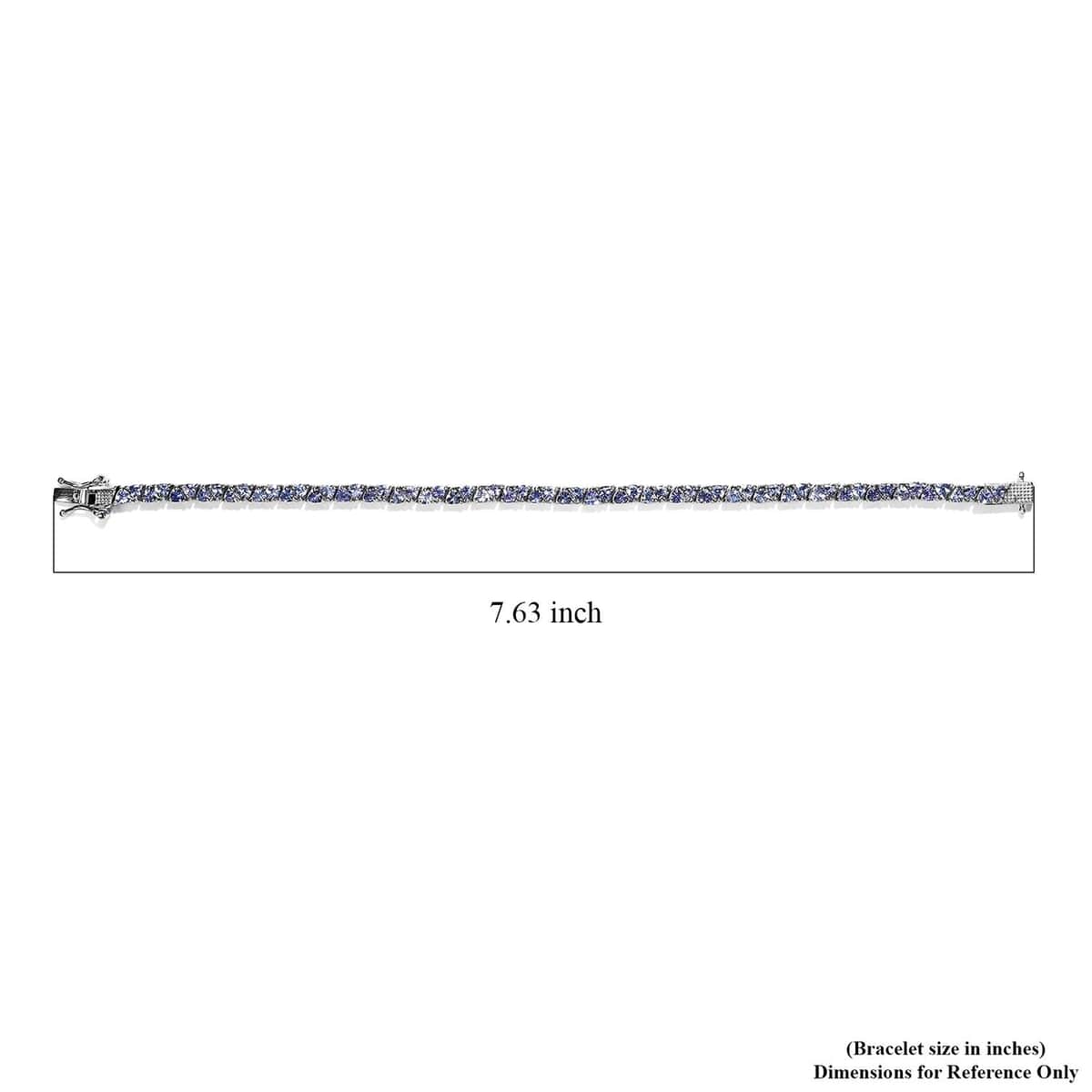 Tanzanite Tennis Bracelet in Platinum Over Sterling Silver (7.25 In) 7.00 ctw image number 4