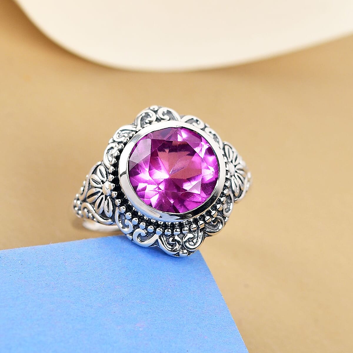 Patroke Quartz Fancy Ring in Sterling Silver (Size 7.0) 4.15 ctw image number 1