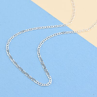 Sterling Silver 1.6mm Marina Chain Necklace 24 Inches 2.15 Grams