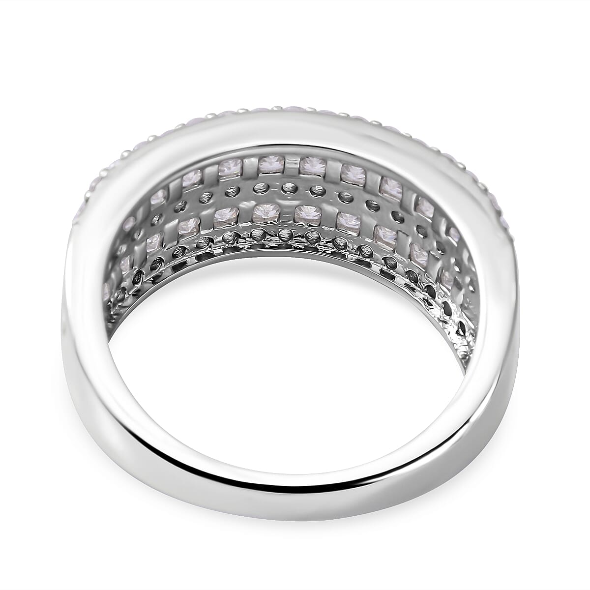 Simulated Diamond 2.91 ctw Ring in Rhodium Over Sterling Silver (Size 6.5)