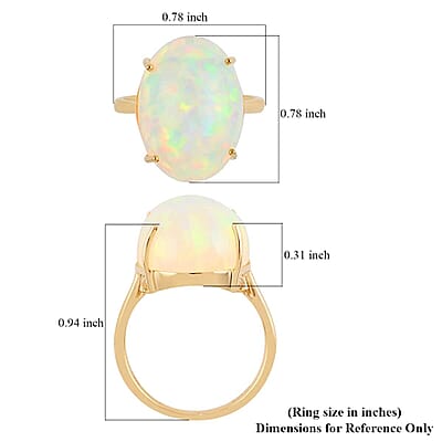 Certified & Appraised Iliana AAA Ethiopian Welo Opal 8.35 ctw Solitaire Ring in 18K Yellow Gold (Size 10.0)