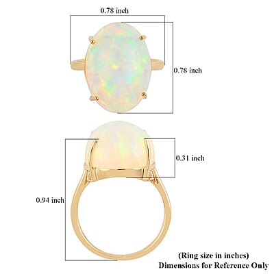 Certified & Appraised Iliana AAA Ethiopian Welo Opal 8.35 ctw Solitaire Ring in 18K Yellow Gold (Size 7.0)
