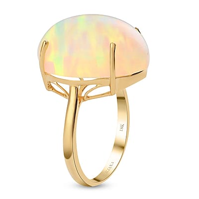 Certified & Appraised Iliana AAA Ethiopian Welo Opal 8.35 ctw Solitaire Ring in 18K Yellow Gold (Size 8.0)