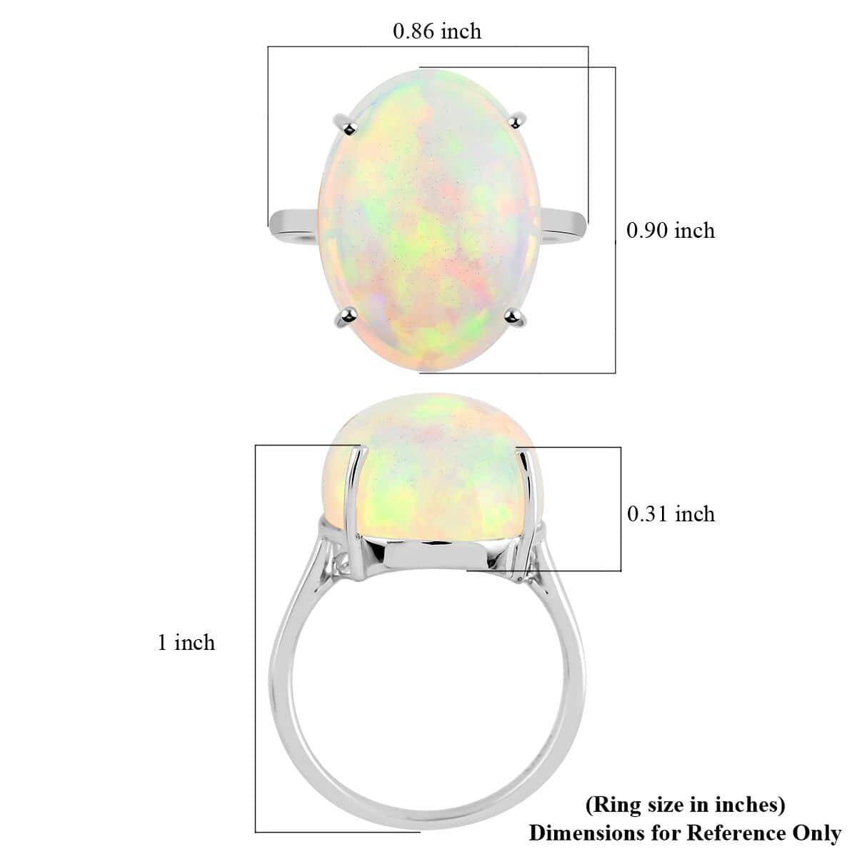 Certified & Appraised Iliana AAA Ethiopian Welo Opal Solitaire Ring in 18K White Gold, Opal Jewelry, Birthday Anniversary Gift For Her 8.35 ctw image number 3