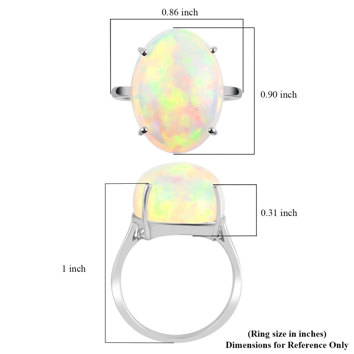 Certified & Appraised Iliana AAA Ethiopian Welo Opal 8.35 ctw Solitaire Ring in 18K White Gold (Size 6.00) image number 3