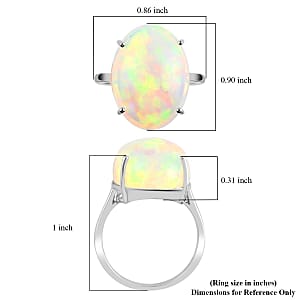 Certified & Appraised Iliana AAA Ethiopian Welo Opal 8.35 ctw Solitaire Ring in 18K White Gold (Size 7.00)