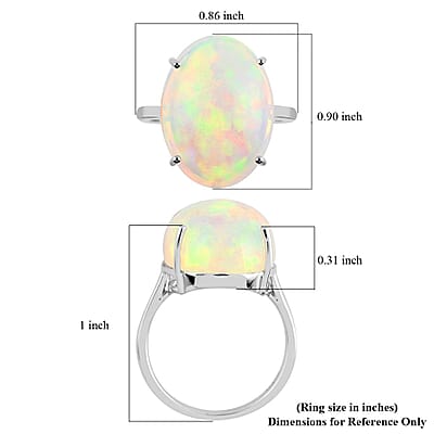 Certified & Appraised Iliana AAA Ethiopian Welo Opal 8.35 ctw Solitaire Ring in 18K White Gold (Size 9.00)