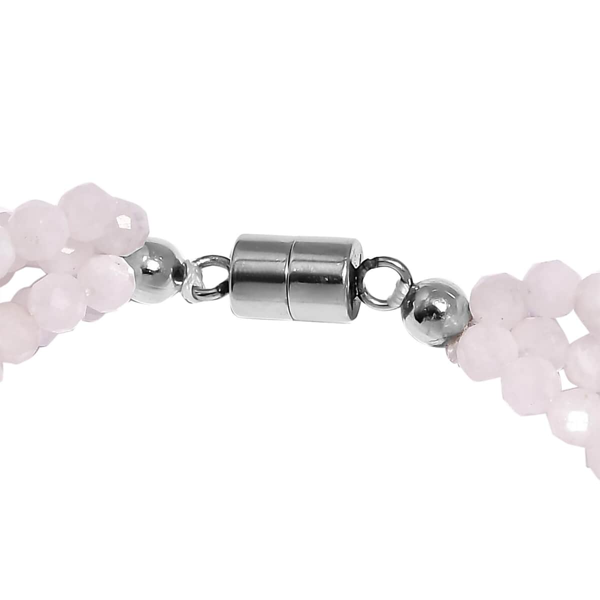 Rainbow Moonstone Beaded Multi Strand Bracelet in Platinum Over Sterling Silver (7.25 In) 55.60 ctw image number 3