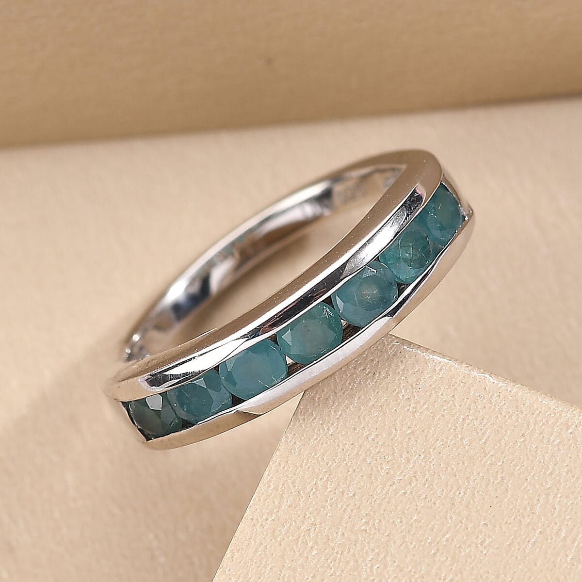 Premium Grandidierite Half Eternity Band Ring in Platinum Over Sterling Silver 0.85 ctw image number 1