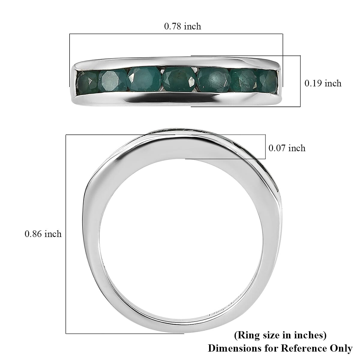 Premium Grandidierite Half Eternity Band Ring in Platinum Over Sterling Silver 0.85 ctw image number 5