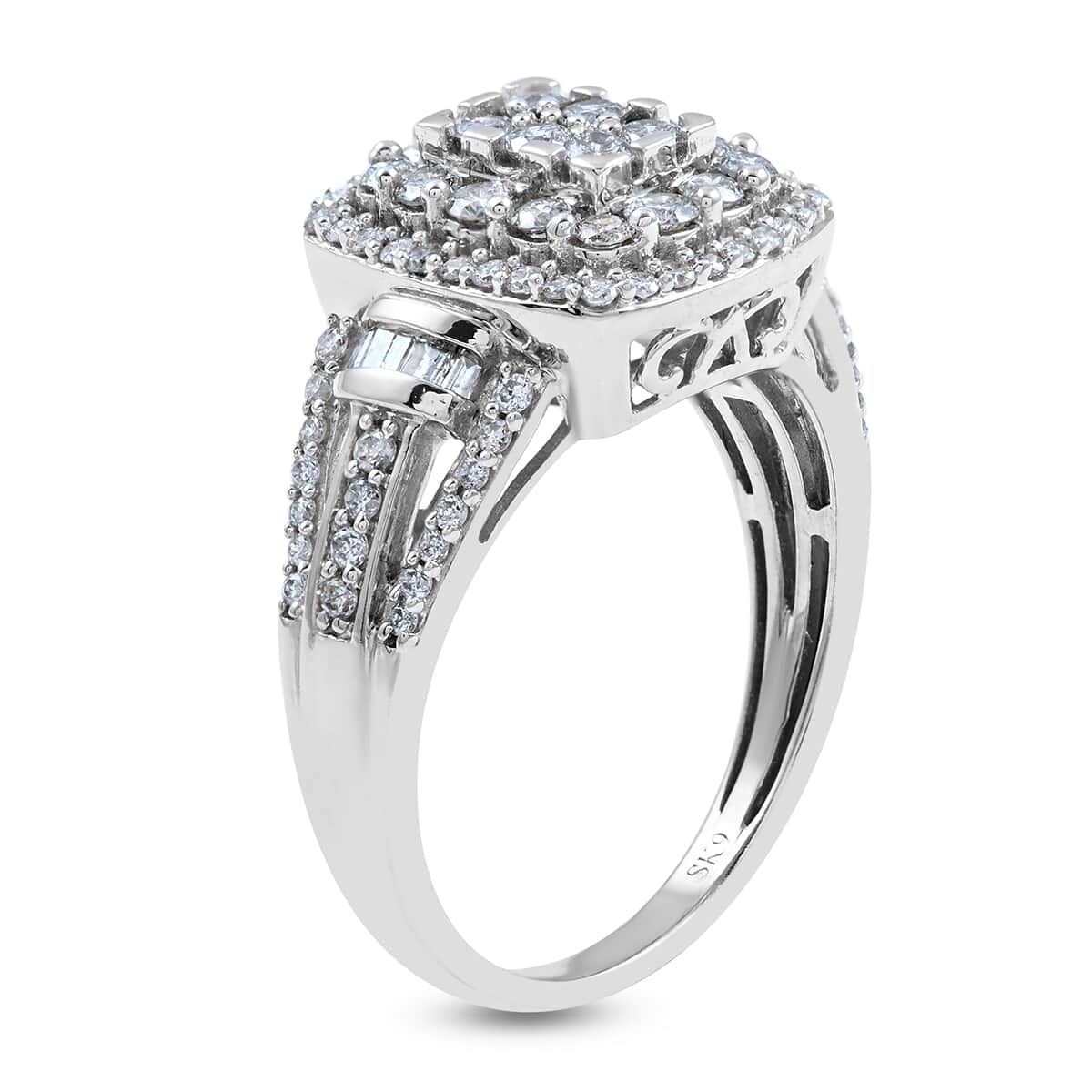 10K White Gold G-H I2-I3 Diamond Ring (Size 7.0) 4.75 Grams 1.00 ctw image number 3