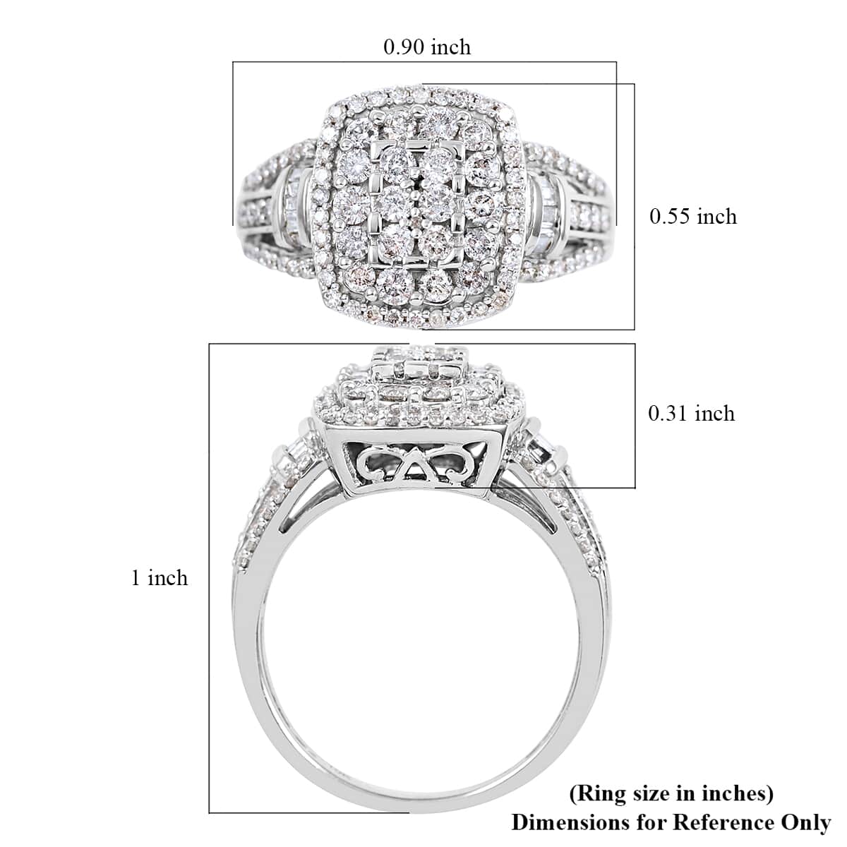 10K White Gold G-H I2-I3 Diamond Ring (Size 7.0) 4.75 Grams 1.00 ctw image number 5