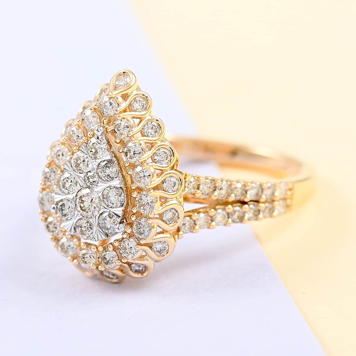 10K Yellow Gold G-H I2 Diamond Ring 3.70 Grams 1.00 ctw image number 1