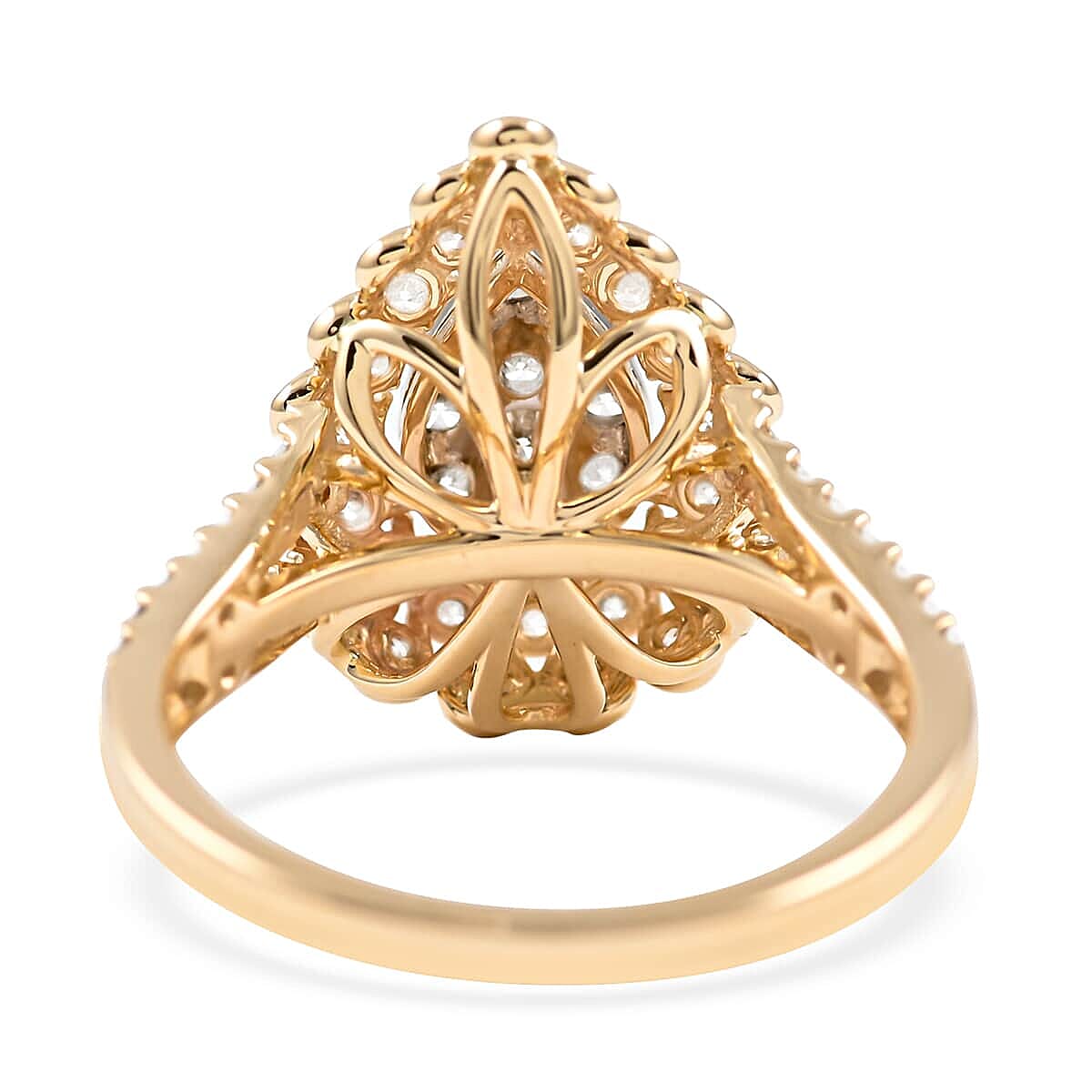 10K Yellow Gold G-H I2 Diamond Ring 3.70 Grams 1.00 ctw image number 4