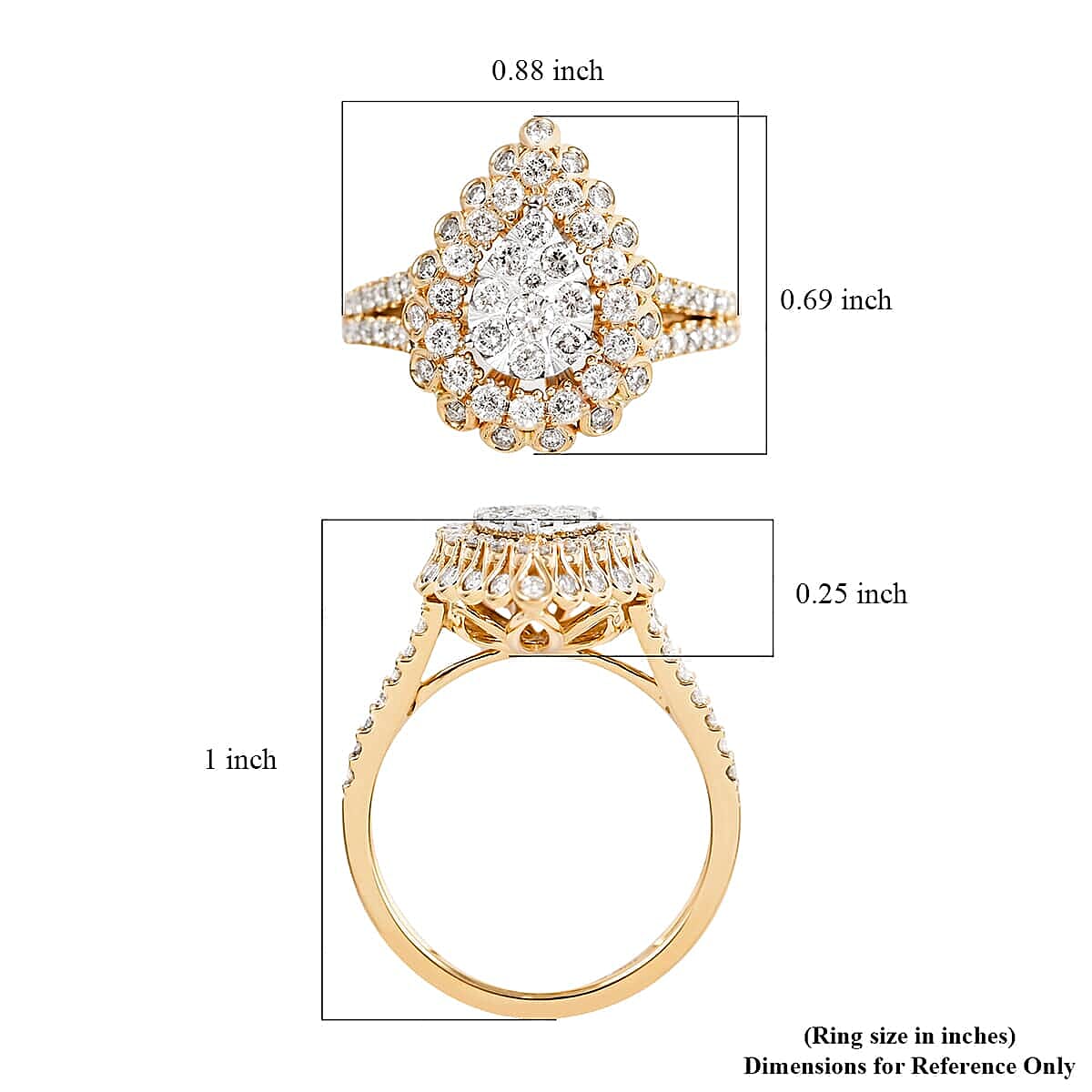 10K Yellow Gold G-H I2 Diamond Ring 3.70 Grams 1.00 ctw image number 5