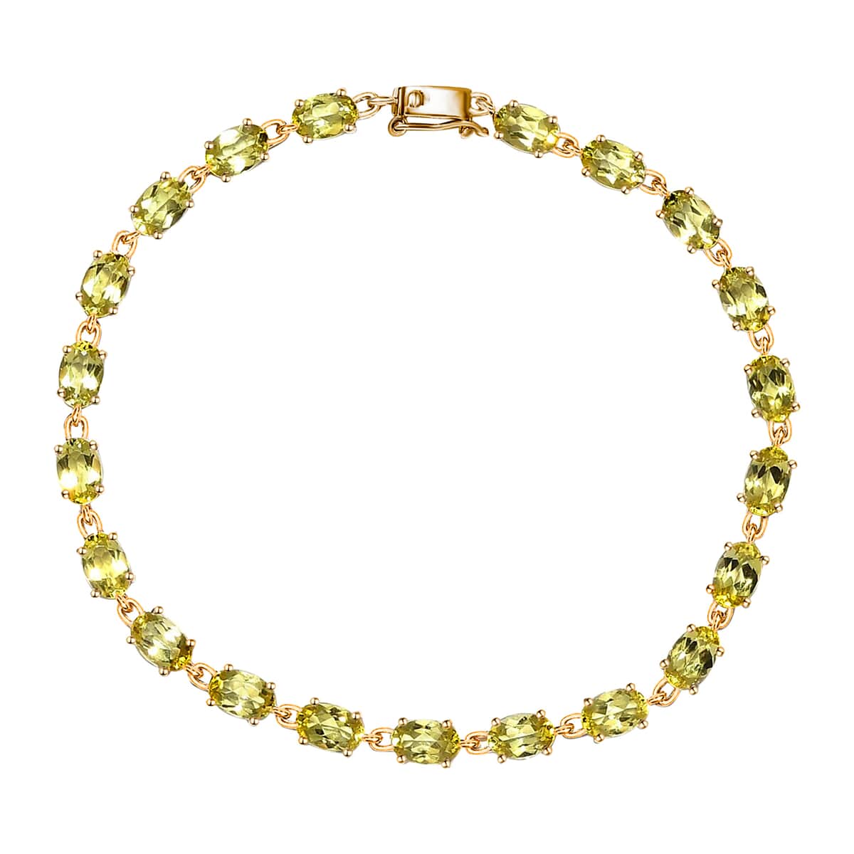 Luxoro 14K Yellow Gold AAA Canary Tourmaline Link Bracelet (7.25 In) 8.35 ctw image number 0