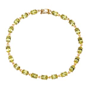 Luxoro 14K Yellow Gold AAA Canary Tourmaline Link Bracelet (7.25 In) 8.35 ctw