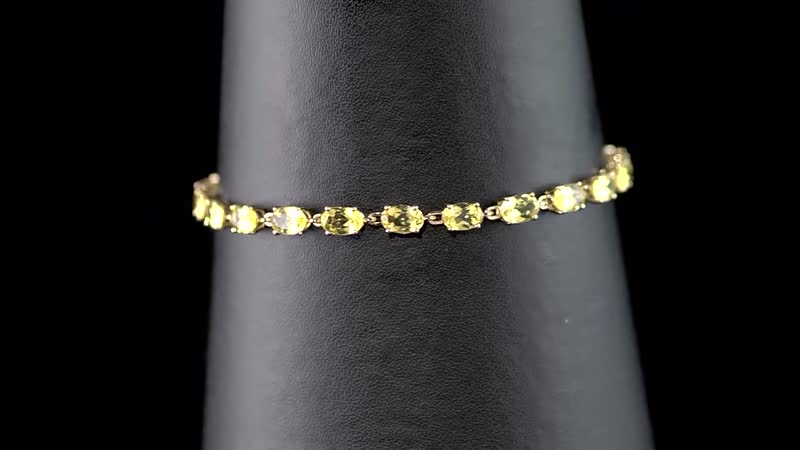 Luxoro AAA Canary Tourmaline 8.35 ctw Link Bracelet In 14K Yellow Gold (7.25 In)