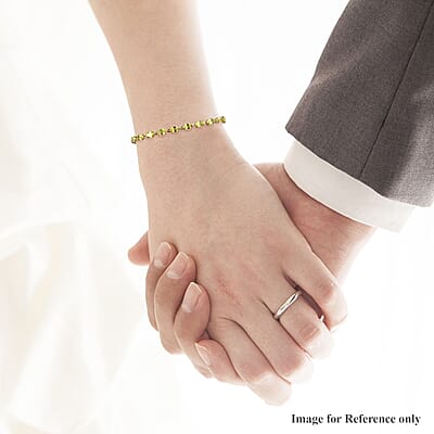 Luxoro AAA Canary Tourmaline 8.35 ctw Link Bracelet In 14K Yellow Gold (7.25 In)