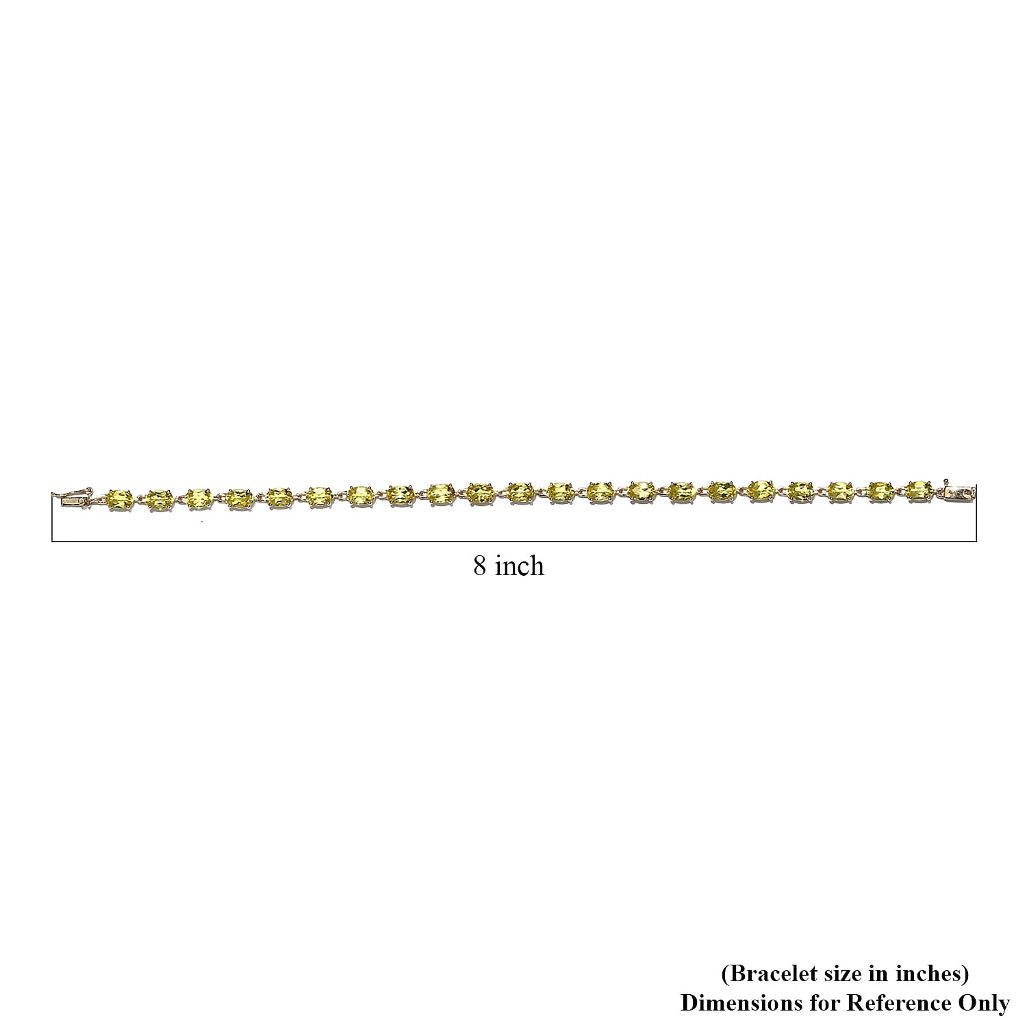 Luxoro AAA Canary Tourmaline 8.35 ctw Link Bracelet In 14K Yellow Gold (7.25 In)